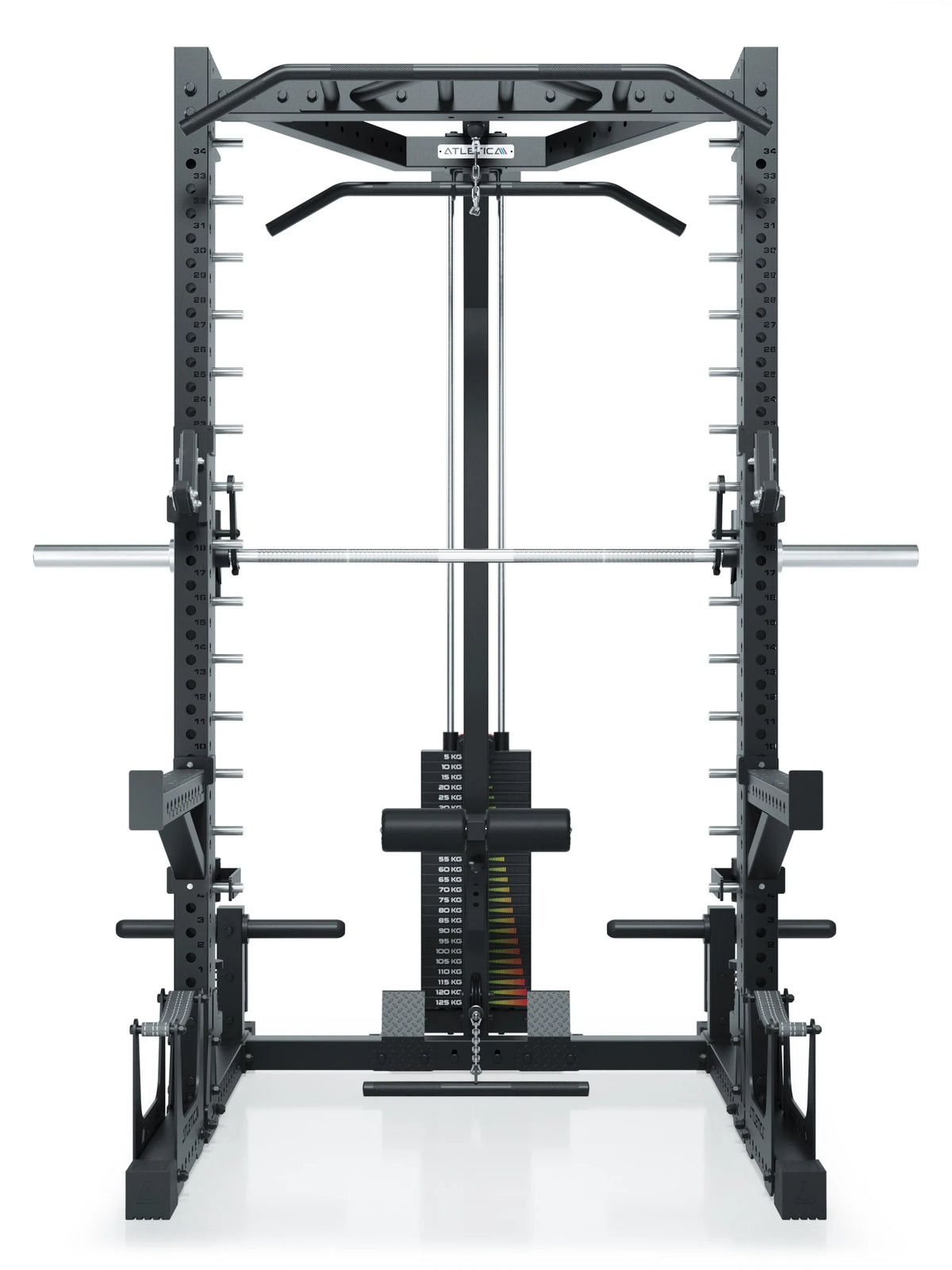 Smith Machine Squat Rack with 275 lb lat pulldown Nemesis 2.75"x2.75" Uprights R7 series