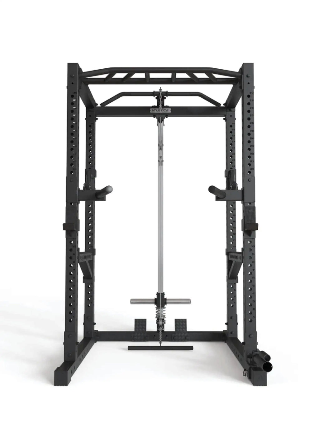R7-Cage Power Rack – overall view with Pull-Up Bar and J-Hooks 
