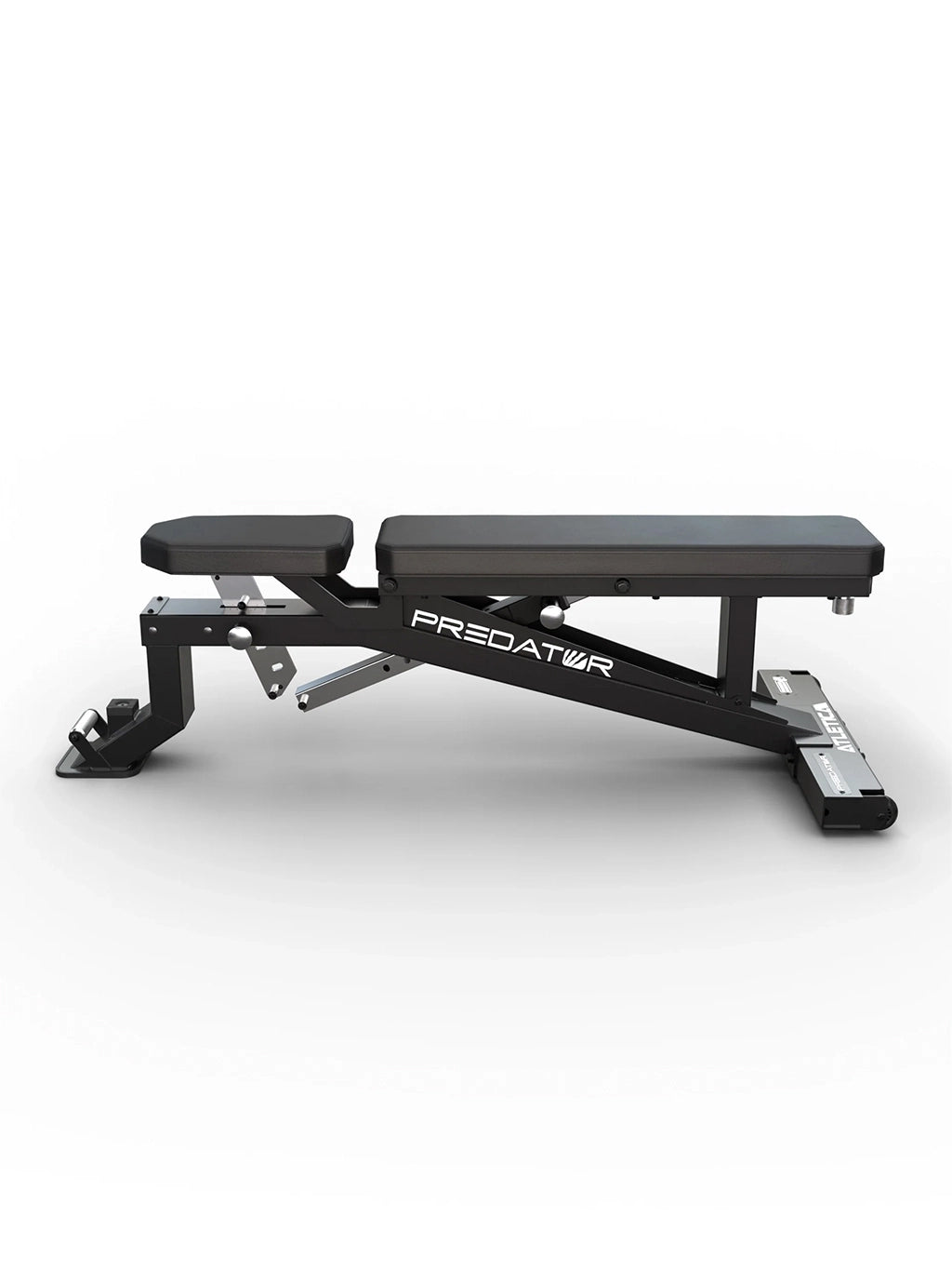 ATLETICA Predator Weight Bench Flat – Angled View Right, Seat and Back Padding