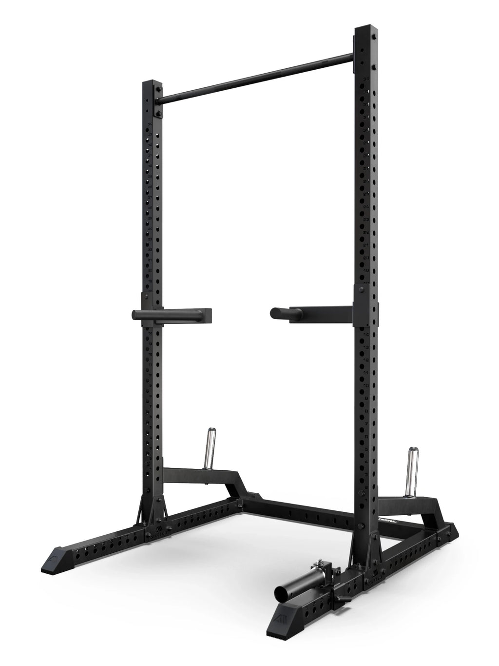 ATLETICA R7 Half Rack expanded with R7 Dip Station and R7 Landmine (sold separately)