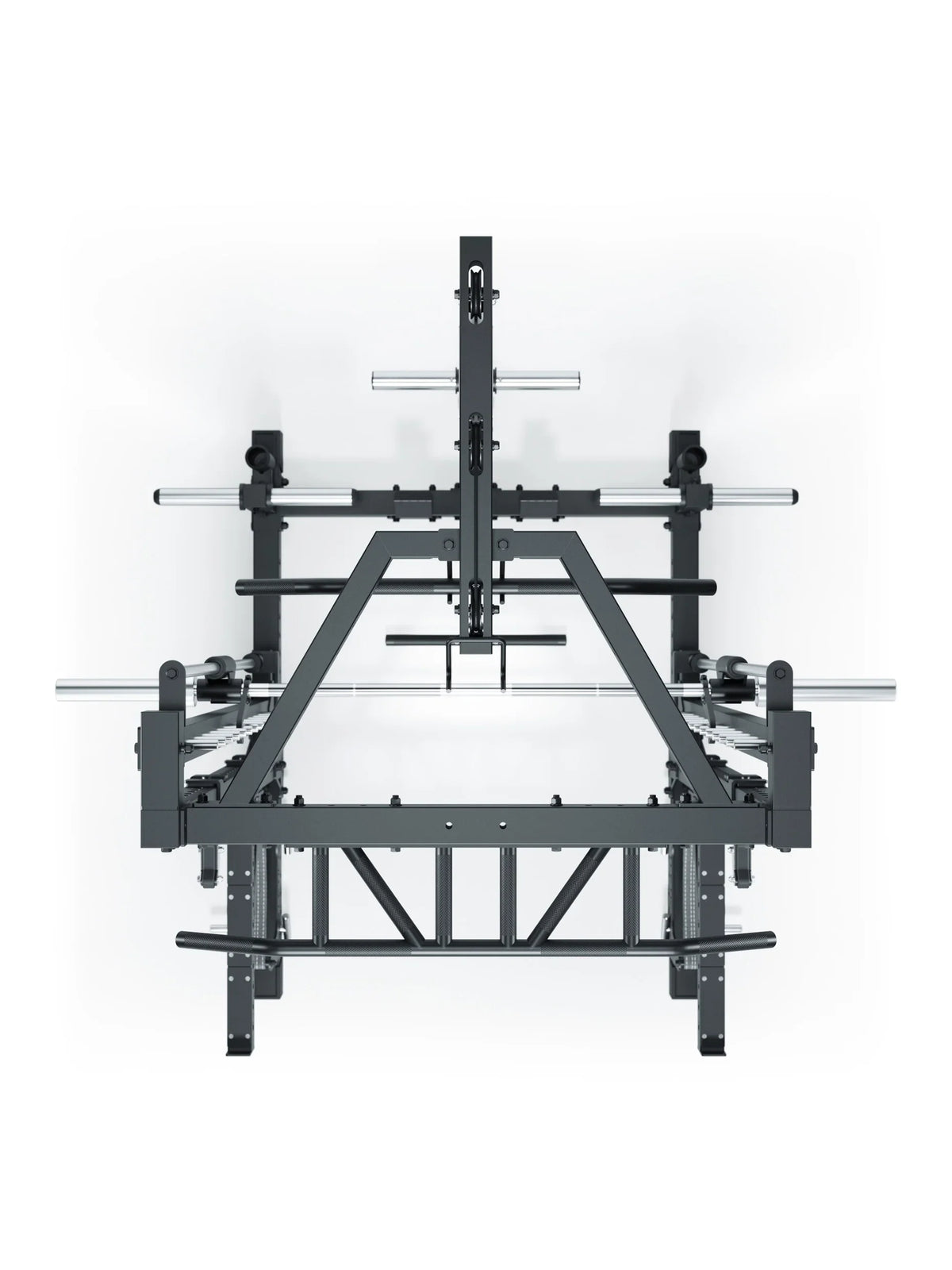 R7 Nemesis Squat Rack with multiple weight plate holders, robust metal frame 