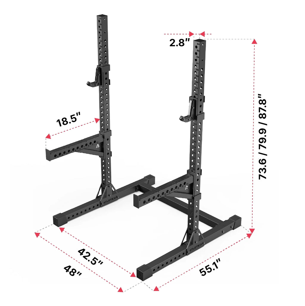 Atletica R7 Squat Rack with Core Trainer and J-Hooks – for squats, bench press and shoulder press 