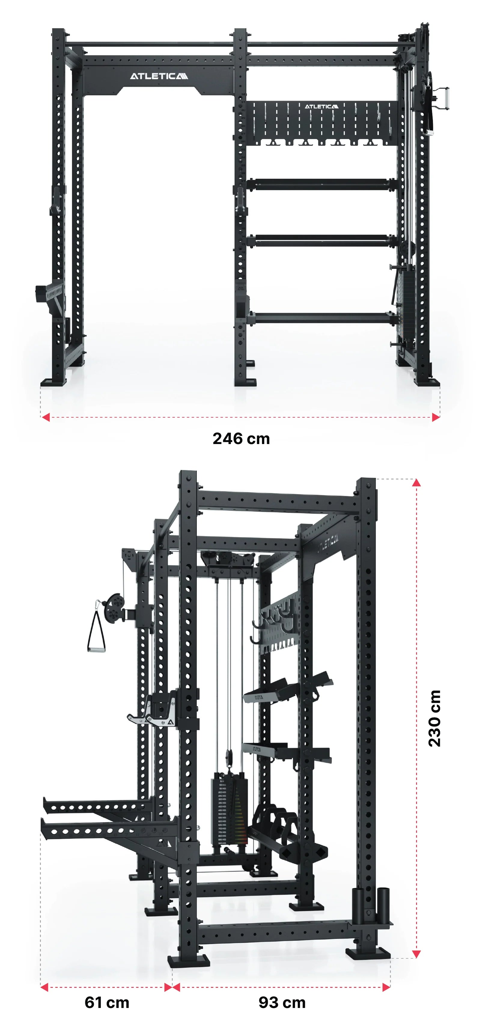 R8 Falcon Power Rack Dimensionen