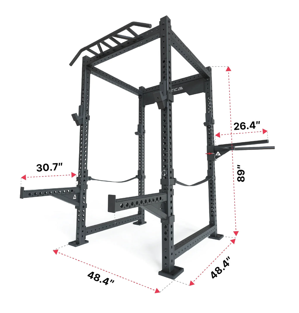 R8 SoundWave Power Rack – with 4 J-Hooks, Safety Straps, Spotter Arms and Dip Bar