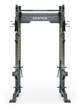 R8 Bradley Short - Power Rack with Two Weight Stacks, Pull-Up Bar, Logo on Top, Military Green