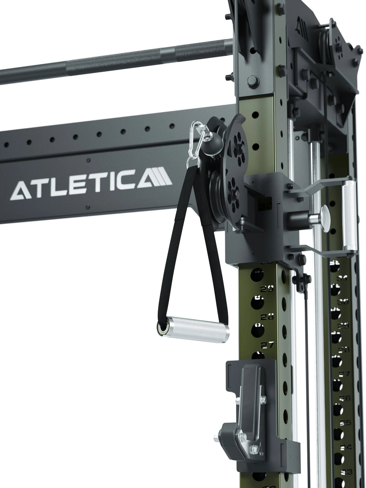 R8 Bradley Short - Power Rack with cable pull, weight stack, handle, perforated sheet