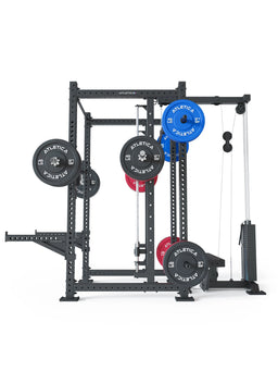 R8 Spectre Power Rack Long - Smith Machine with weight plates, cable pulley