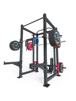 R8 Spectre Power Rack Long - black Smith Machine with weight plates, pull-up bar