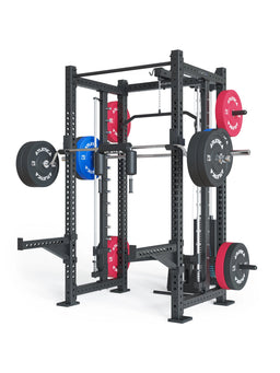 R8 Spectre Power Rack Medium - black Smith Machine with weight plates, pull-up bar
