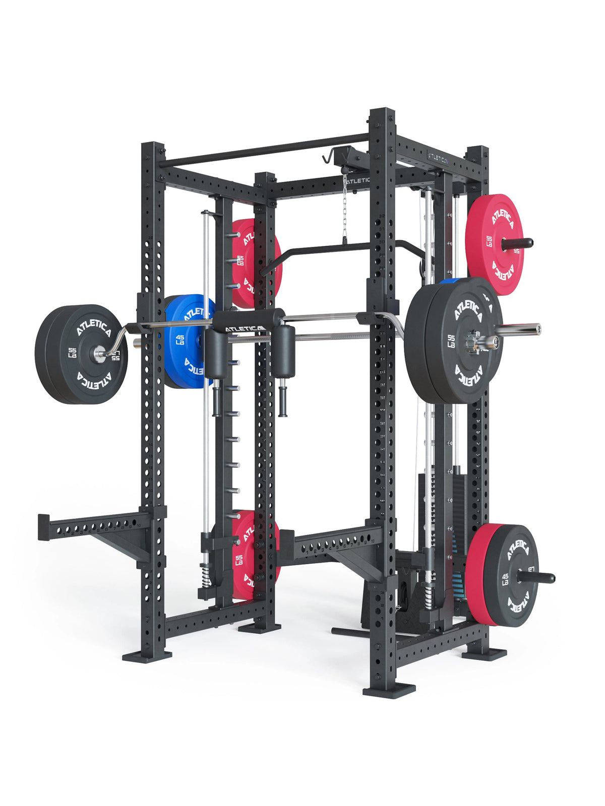 R8 Spectre Power Rack Medium - black Smith Machine with weight plates, pull-up bar