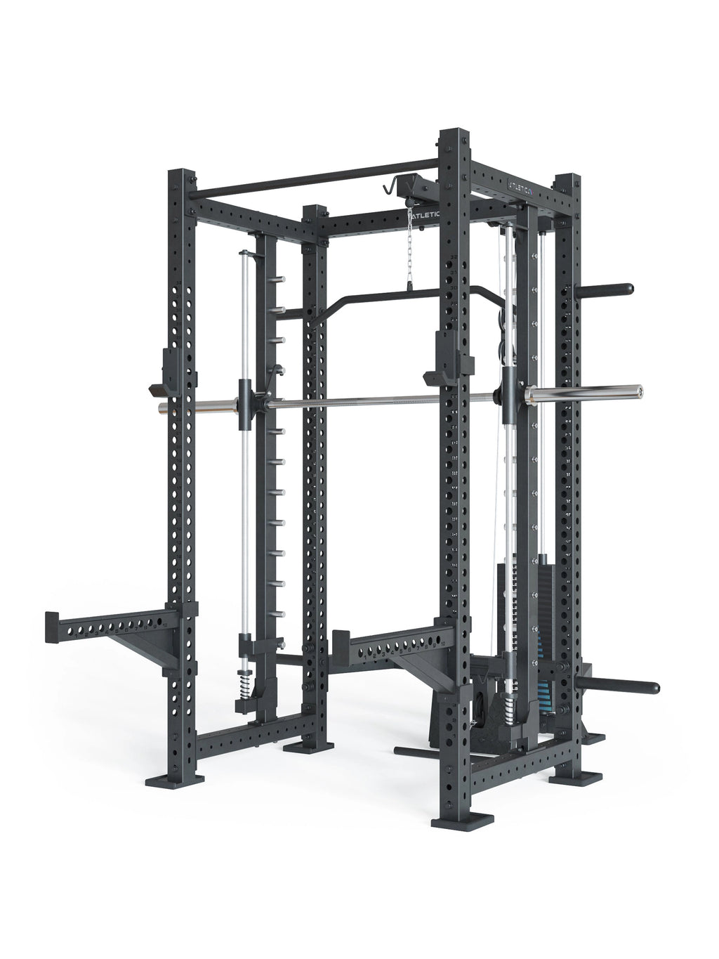 R8 Spectre Power Rack Medium - black Smith Machine with pull-up bar, weight plate holders