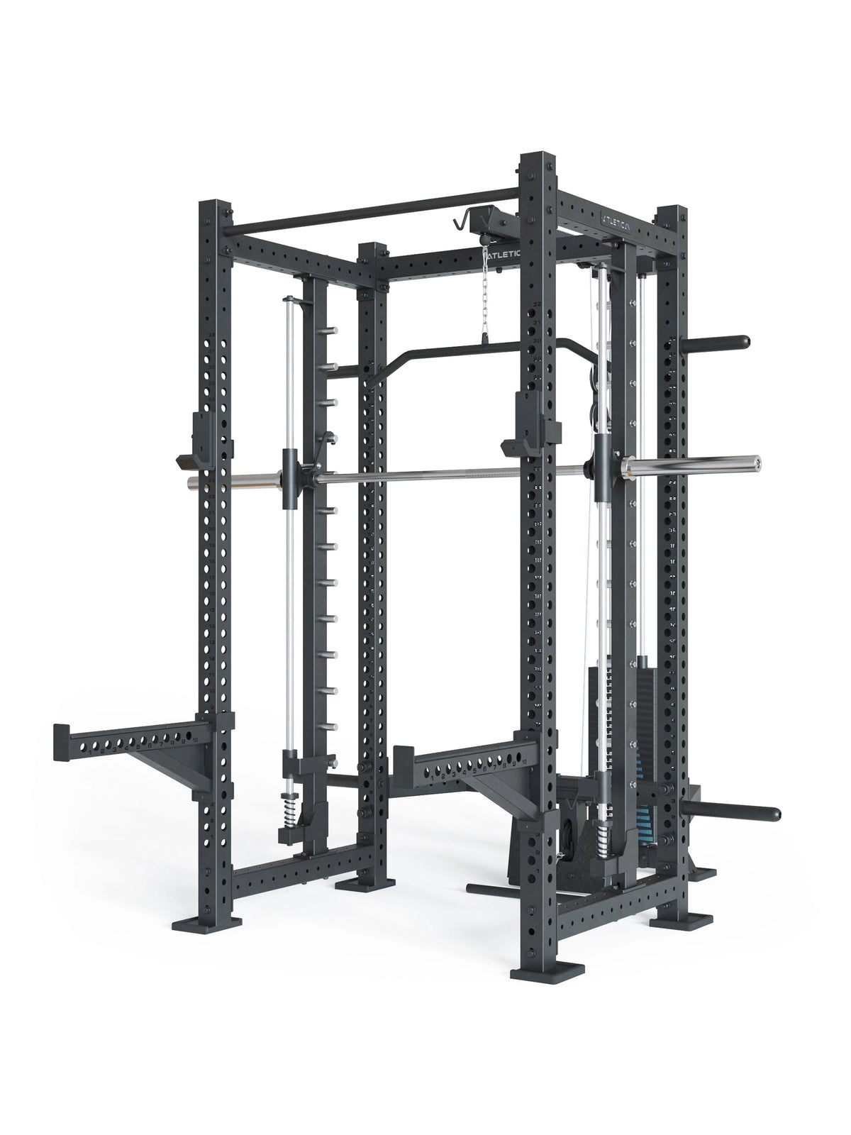 R8 Spectre Power Rack Medium - black Smith Machine with pull-up bar, weight plate holders