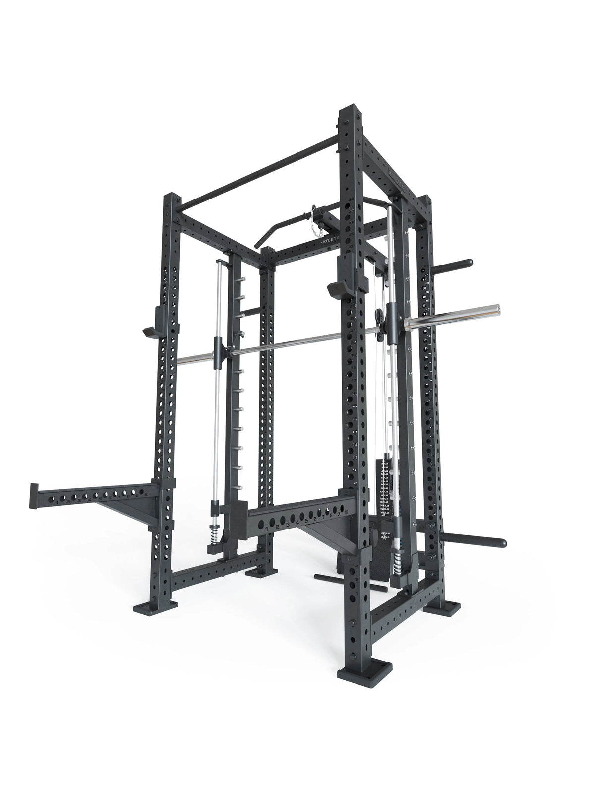 R8 Spectre Power Rack Medium - black Smith Machine with Pull-Up Bar, Barbell