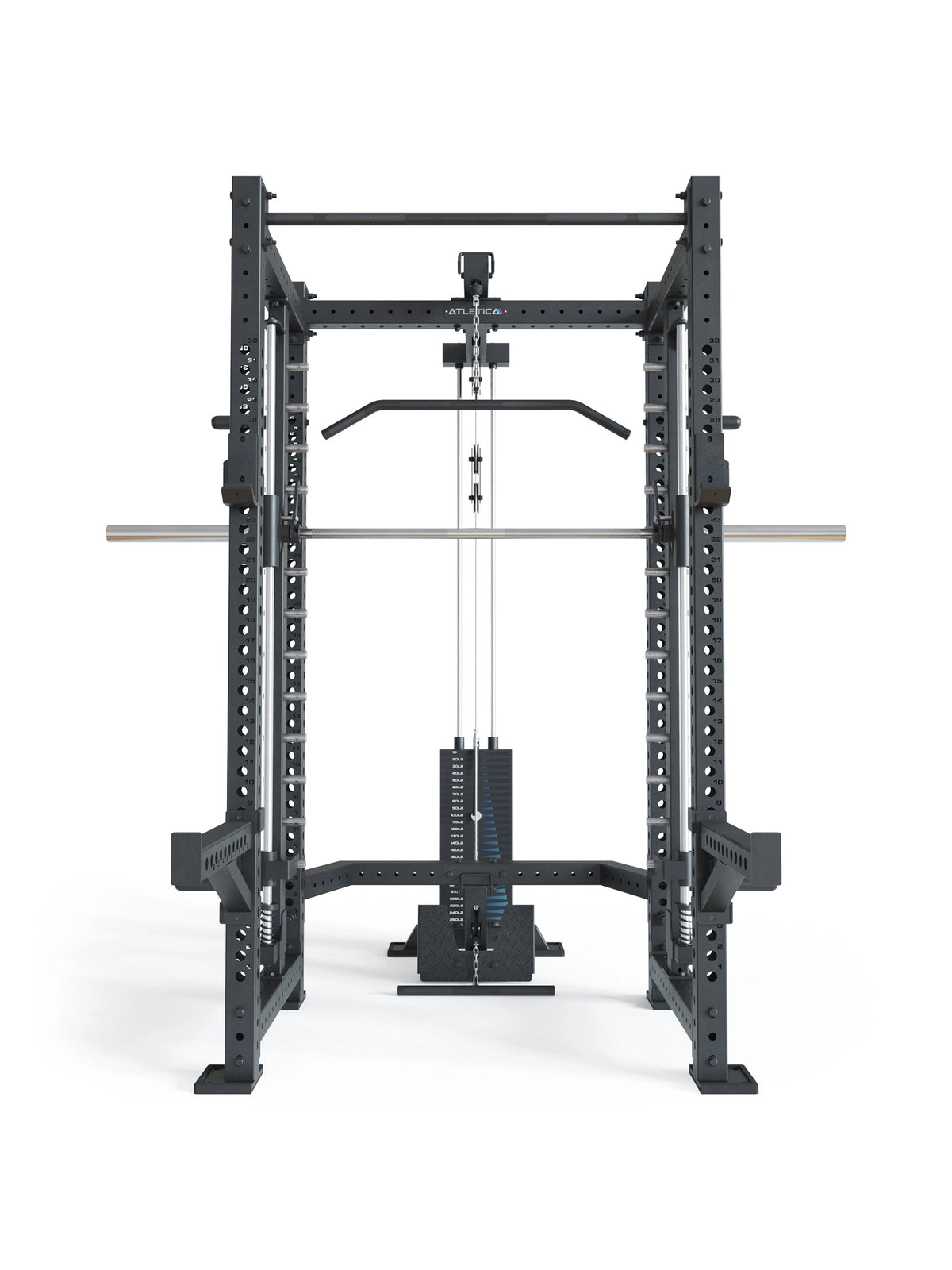 R8 Spectre Power Rack Medium - Smith Machine with Pull-Up Bar, Cable Pulley, Weight Stack