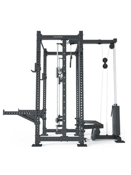 R8 Spectre Power Rack Medium - black Smith Machine with cable pulley, weight plate rack