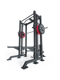 R8 SPECTRE Short - black Power Rack with Smith Machine, lat pulldown, weight plates
