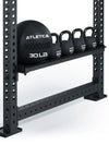 Atletica R8 Storage Shelf for Kettlebells with Kettlebells and Wall Ball on the Rack