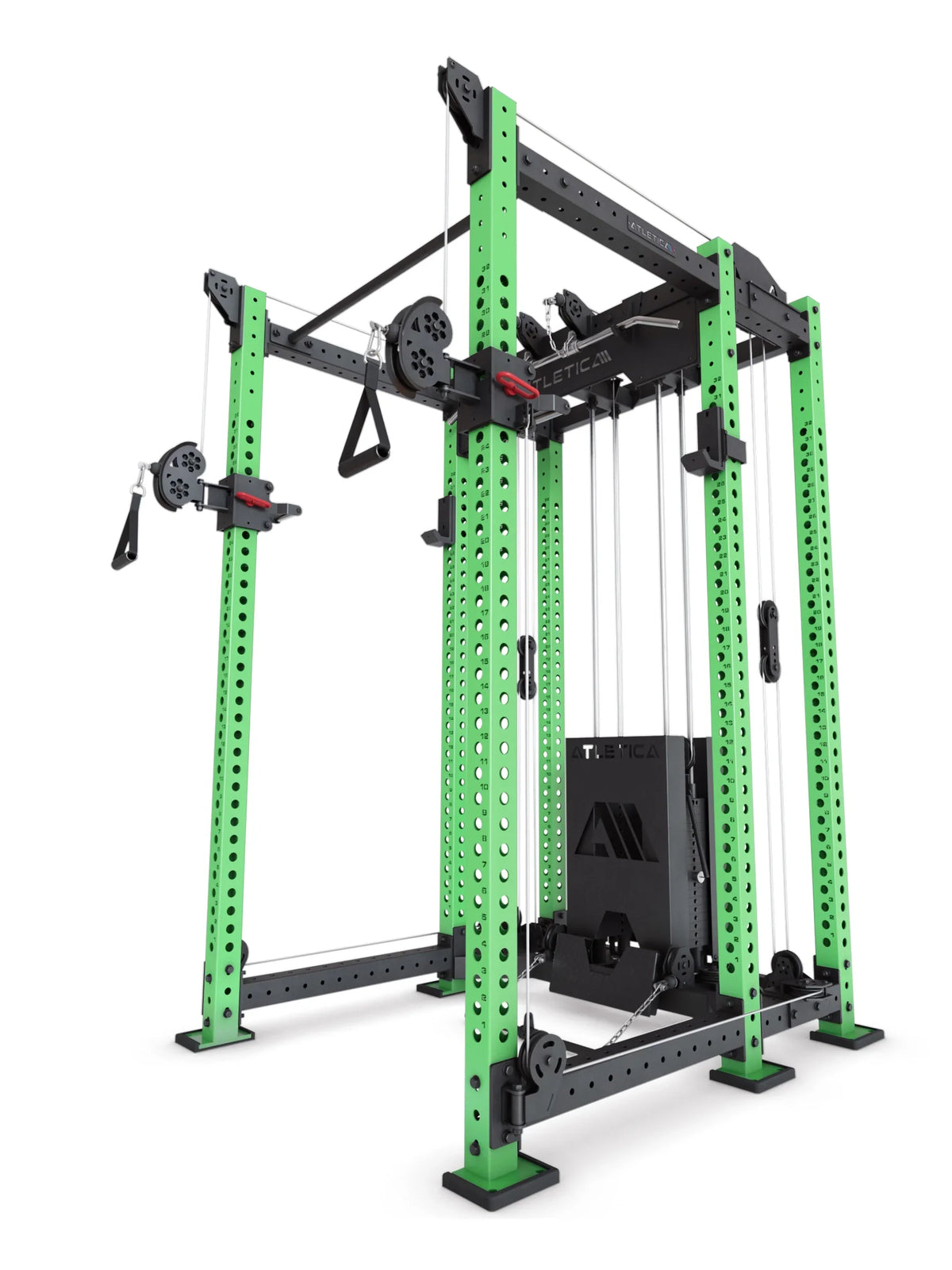 R8 Alpha Power Rack with functional trainer and uprights in Electric Green