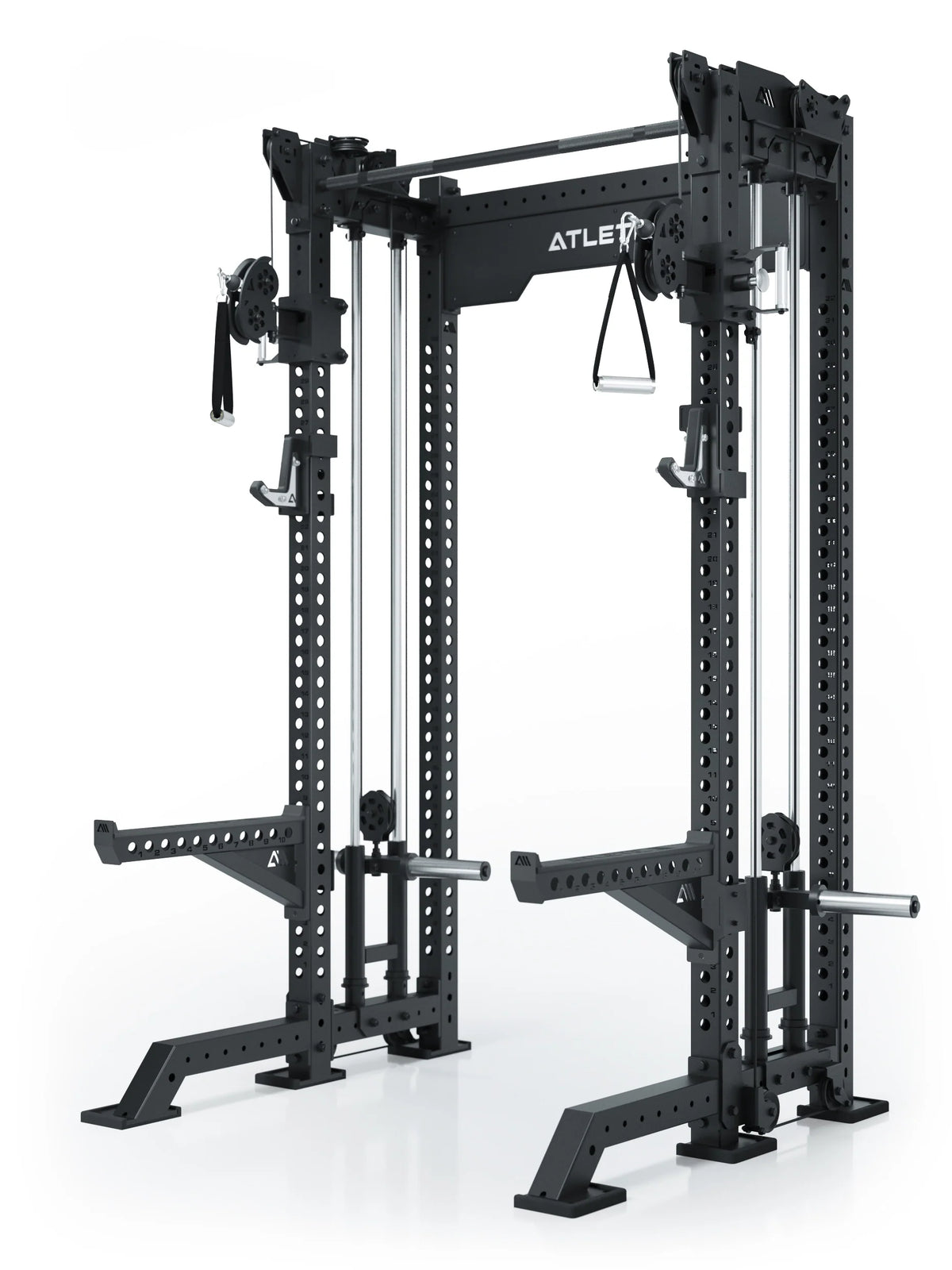 R8 Bradley Power Rack Short Plate Loaded with Cable Pulley, Pull-Up Bar and 50-mm plate holders 