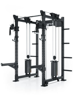 R8 Bradley Power Rack - Black Cage with Cable Pulley, weight stack, weight plate holders