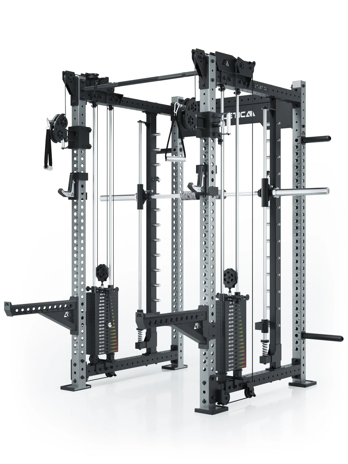 R8 Bradley Power Rack - Cage with Cable Pulley, Pull-Up Bar, Barbell Holder, Weight Stack