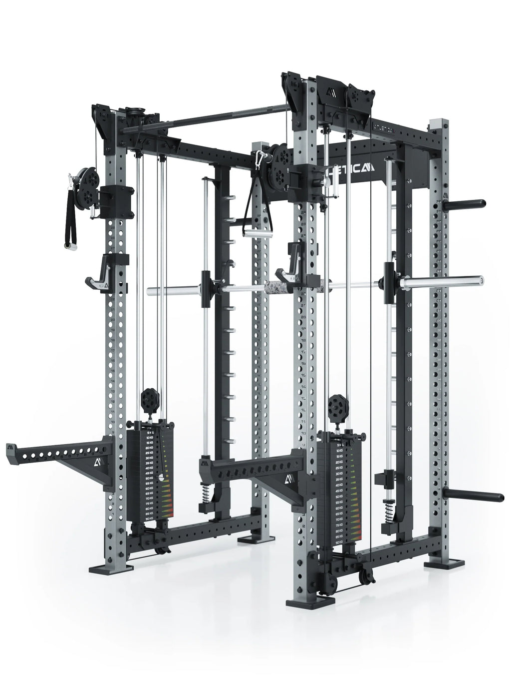 R8 Bradley Power Rack - Cage with Cable Pulley, Pull-Up Bar, Barbell Holder, Weight Stack