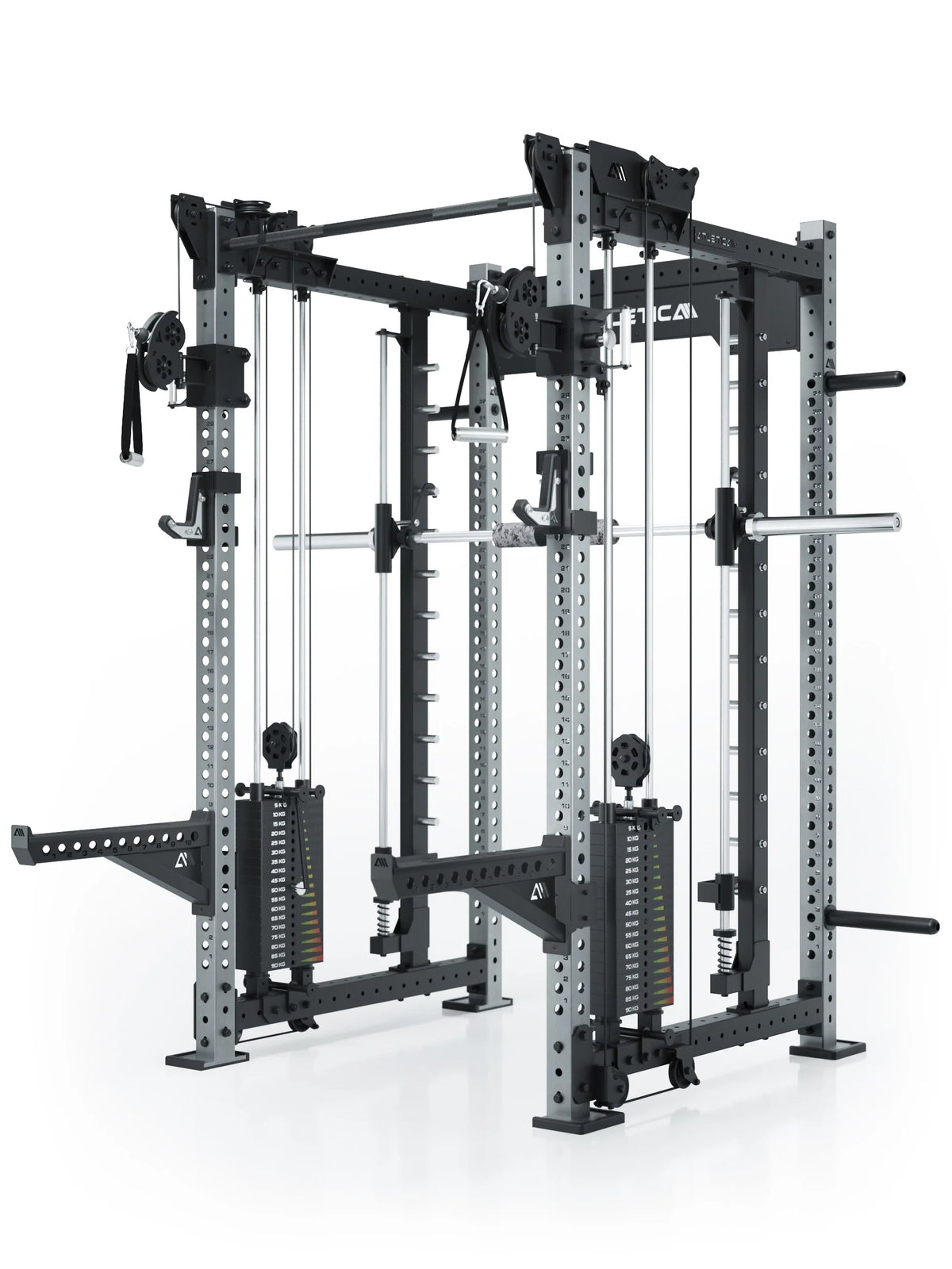 R8 Bradley Power Rack - Cage with Cable Pulley, Pull-Up Bar, Barbell Holder, Weight Stack