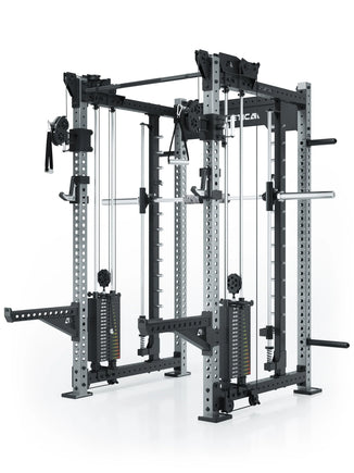 R8 Bradley Power Rack - Cage with Cable Pulley, Pull-Up Bar, Barbell Holder, Weight Stack