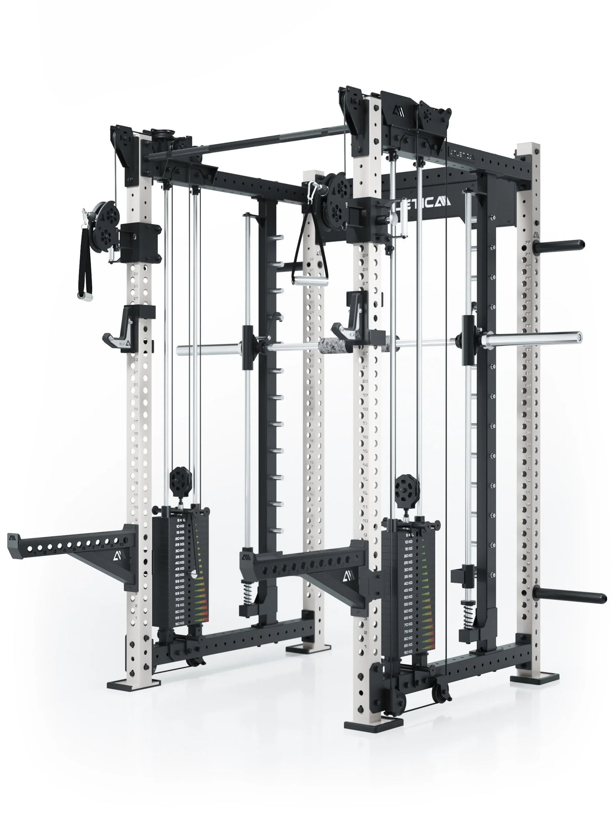 R8 Bradley Power Rack - Cage with Lat Pulldown, Cable Pulley, weight plate holder, Pull-Up Bar