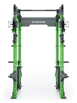 R8 Bradley Power Rack - green cage with Pull-Up Bar, weight plate holders for strength training
