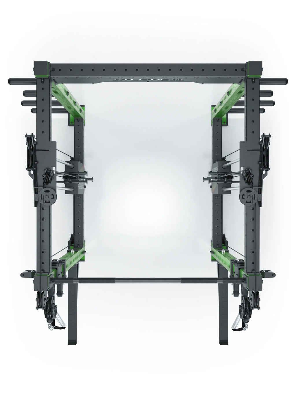 R8 Bradley Power Rack - Power Cage with weight plate holders, cable pulley, pull-up bar