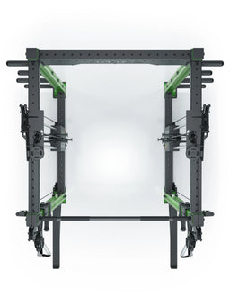 R8 Bradley Power Rack - Power Cage with weight plate holders, cable pulley, pull-up bar
