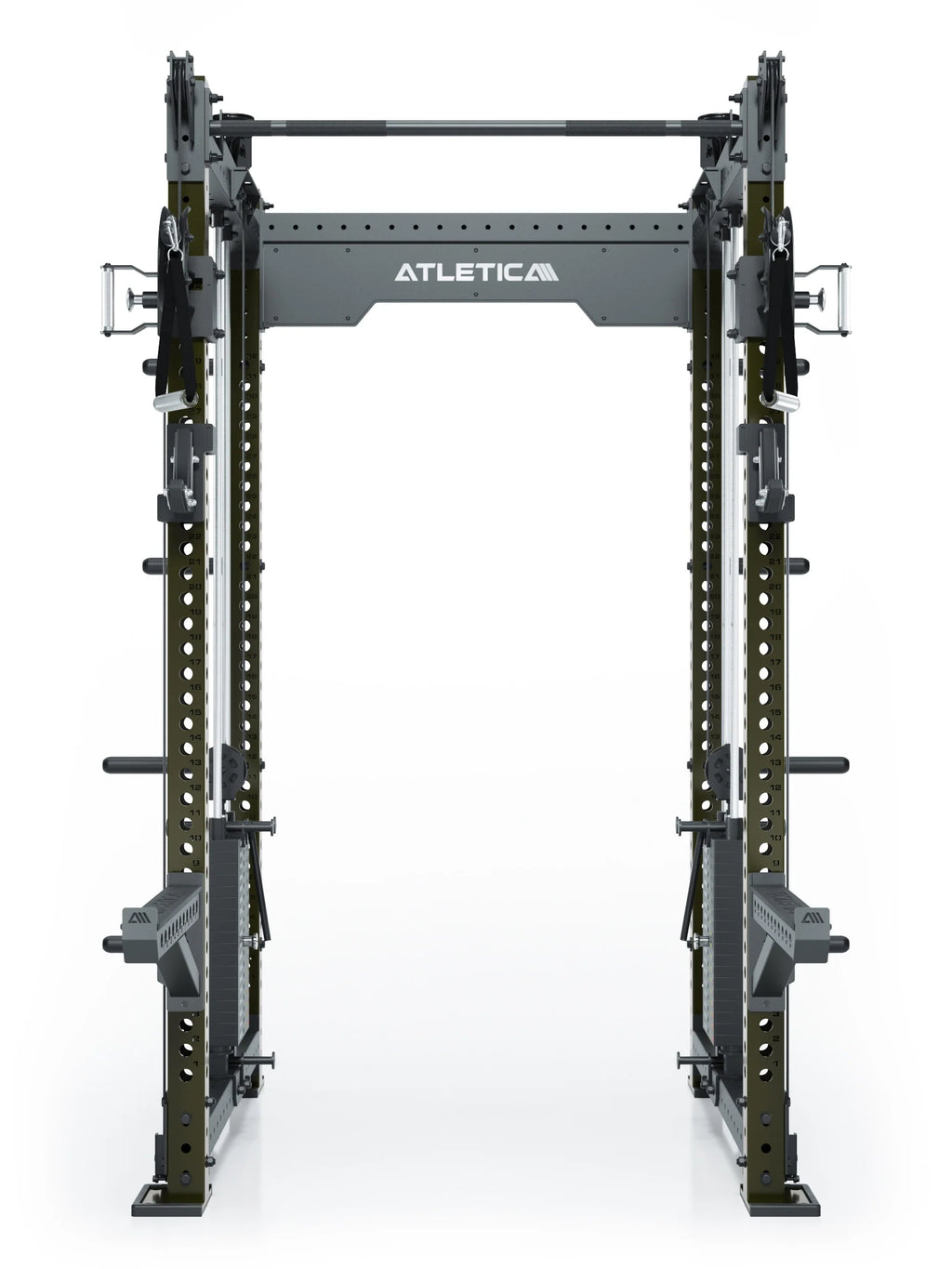 R8 Bradley Power Rack - Power Cage with Pull-Up Bar, weight plate holders, Cable Pulley