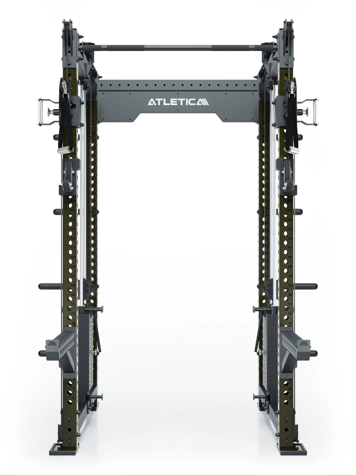 R8 Bradley Power Rack - Power Cage with Pull-Up Bar, weight plate holders, Cable Pulley