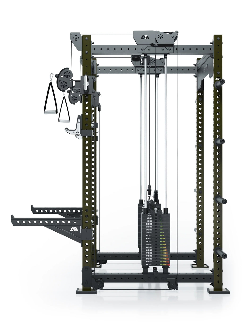 R8 Bradley Power Rack - Power Cage with Weight Stack, Cable Pulley, Pull-Up Bar, Dip Bars
