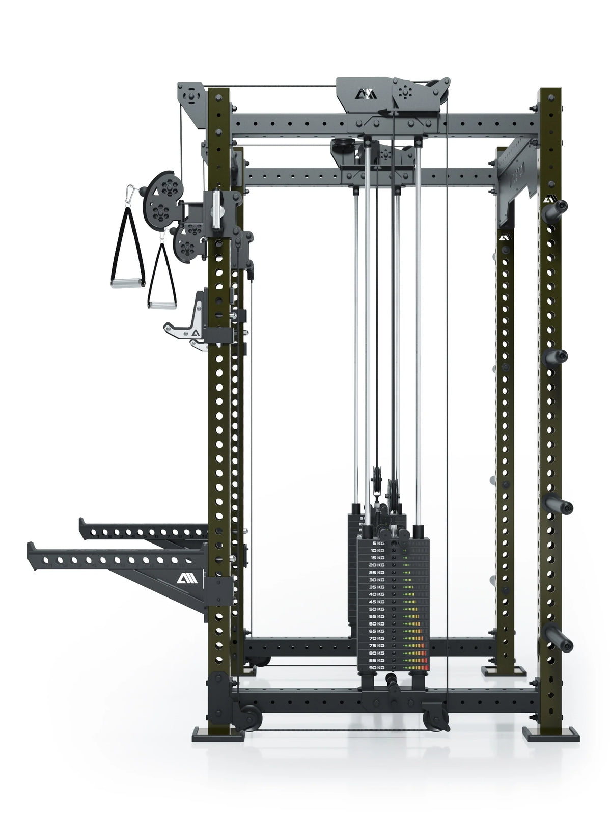 R8 Bradley Power Rack - Power Cage with Weight Stack, Cable Pulley, Pull-Up Bar, Dip Bars
