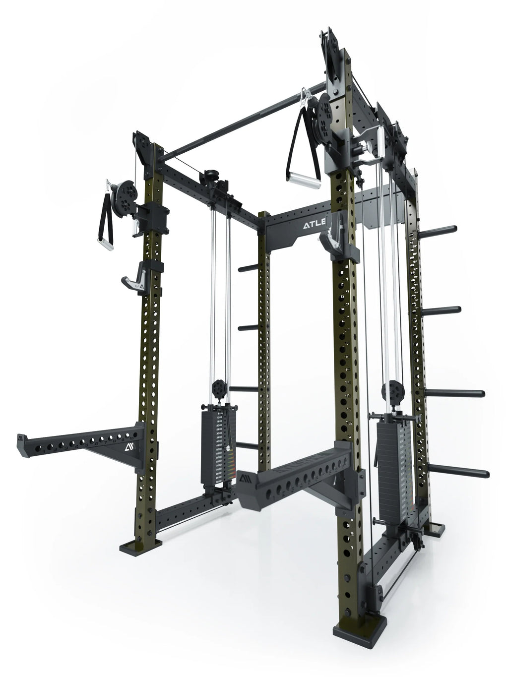 R8 Bradley Power Rack - Power Cage  with Cable Pulley, weight plate holders, Pull-Up Bar