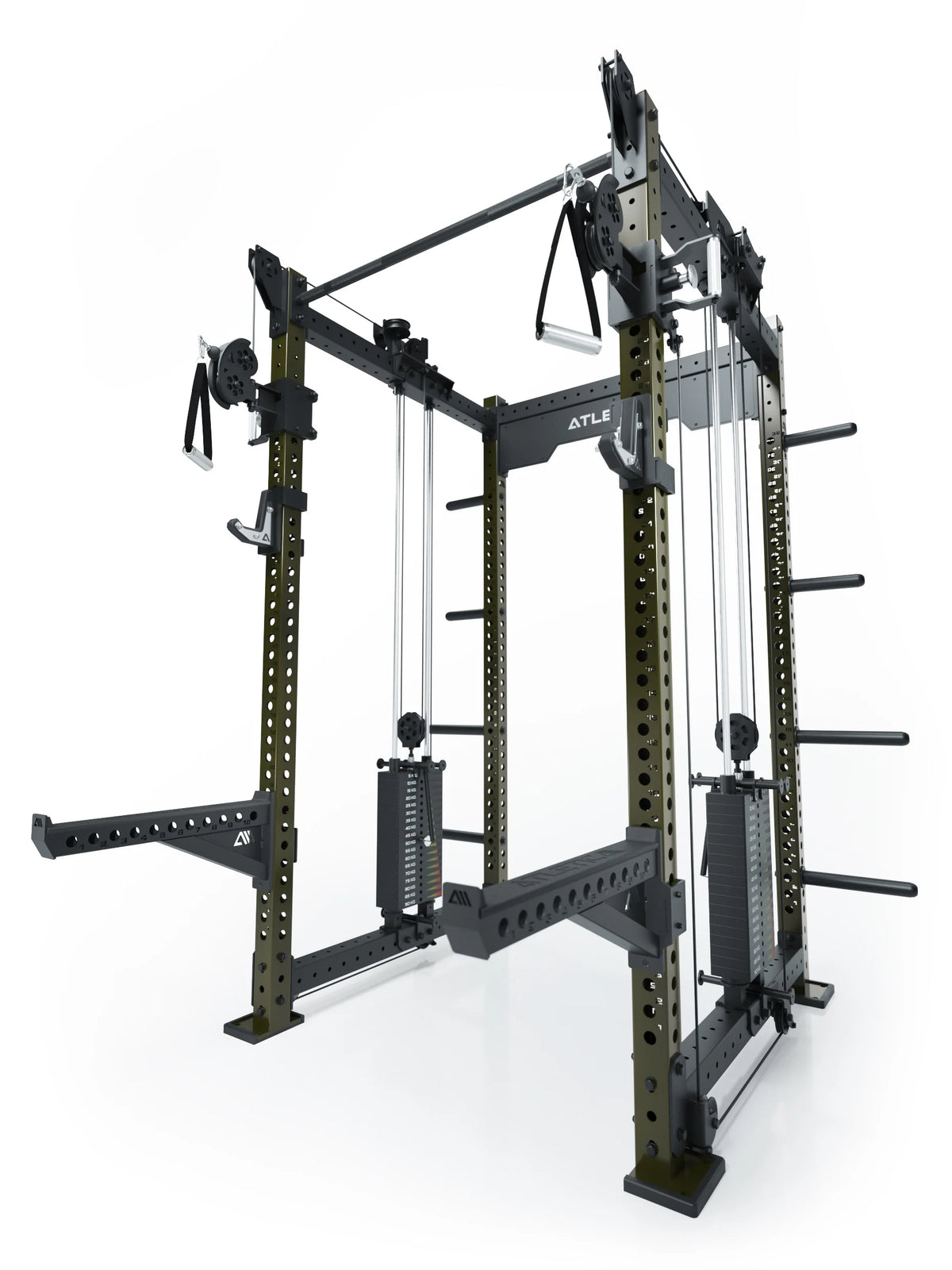 R8 Bradley Power Rack - Power Cage  with Cable Pulley, weight plate holders, Pull-Up Bar