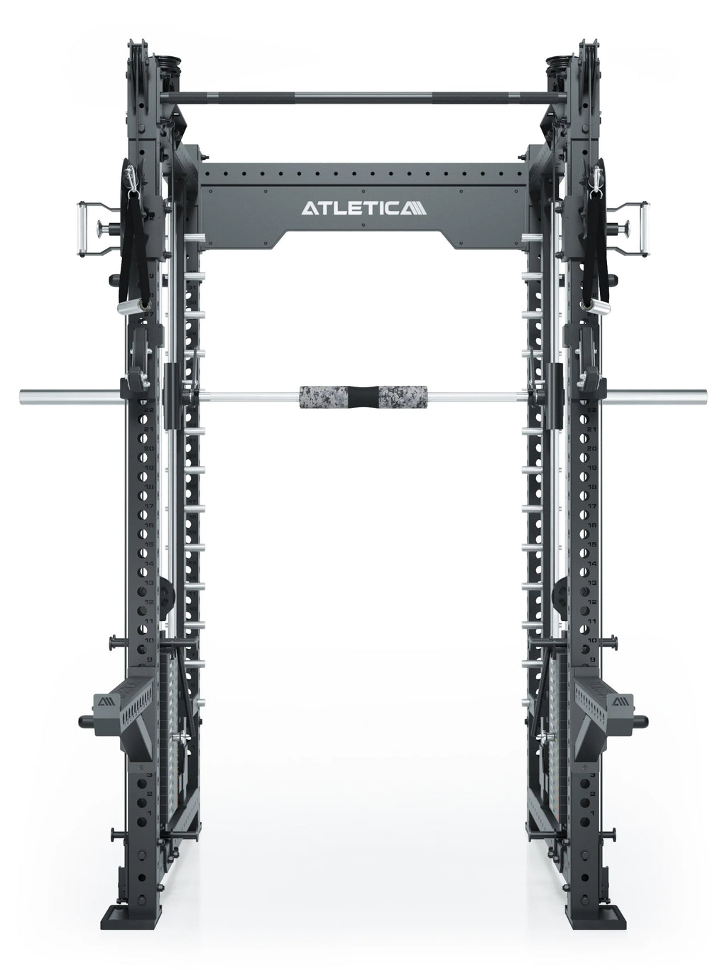 R8 Bradley Combat Long - Power rack with weight rest, pull-up bar, cable pull