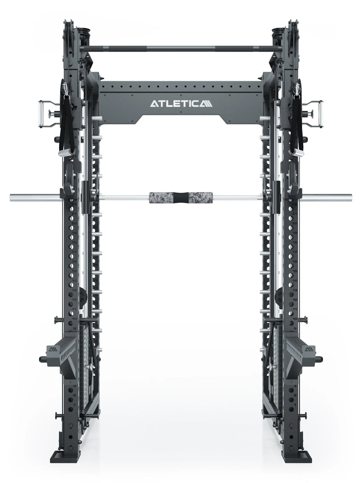 R8 Bradley Combat Long - Power rack with weight rest, pull-up bar, cable pull