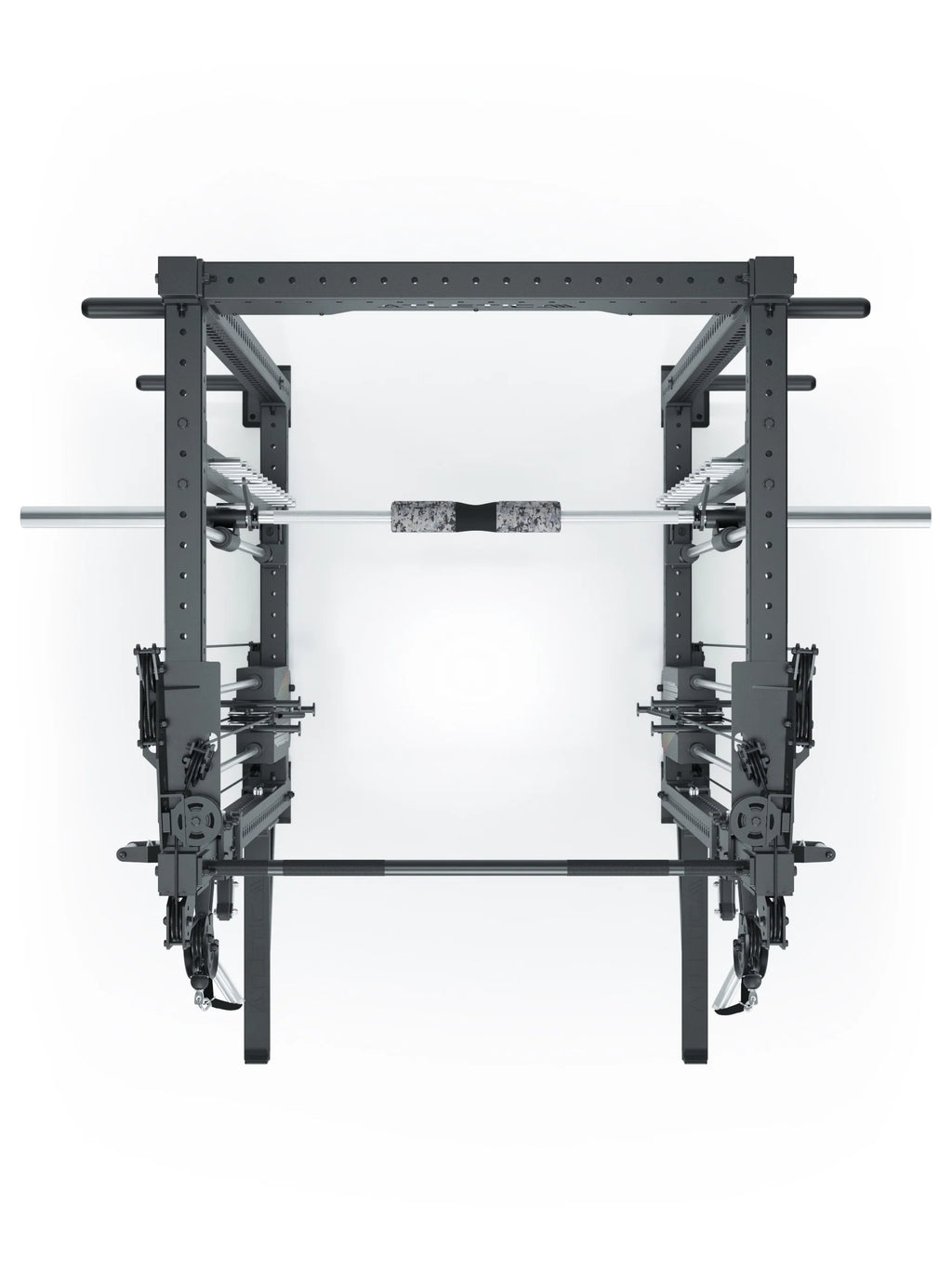 R8 Bradley Combat Long - Power Rack with two Weight Stacks, Pull-Up Bar, Cable Pulley, black Frame