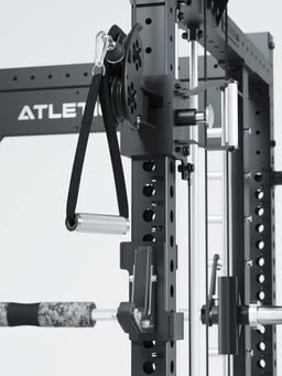 R8 Bradley Combat Long - Power Rack with cable pull, barbell, weight plates