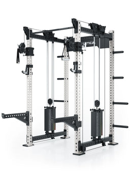 R8 Bradley Power Rack - cage with cable pulley, weight plate holders, J-Hooks, dip bars