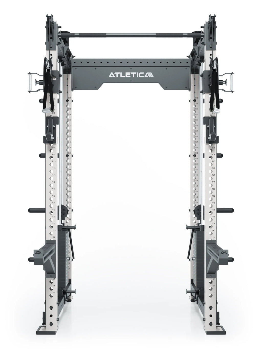 R8 Bradley Power Rack - Power Cage with Pull-Up Bar, weight plate holders, Cable Pulley