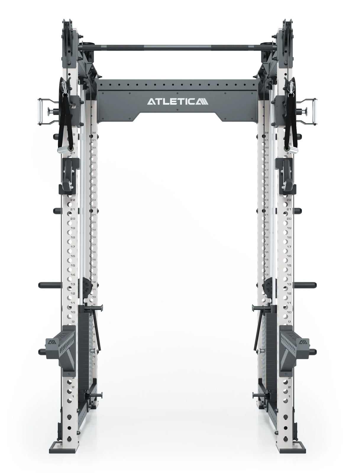R8 Bradley Power Rack - Power Cage with Pull-Up Bar, weight plate holders, Cable Pulley
