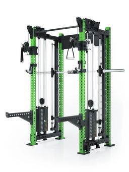 R8 Bradley Power Rack - green Power Cage with Smith Machine, weight stack, pull-up bar, cable pulley