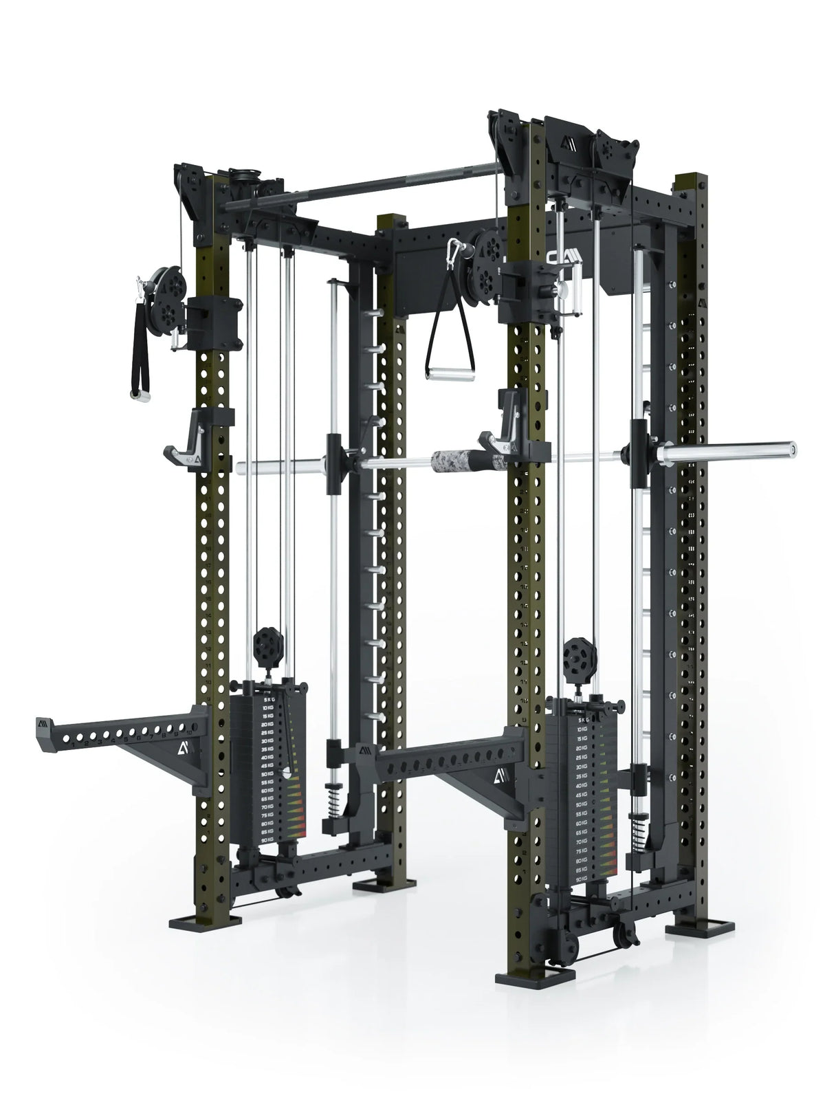 R8 Bradley Power Rack - Cage with Cable Pulley, Pull-Up Bar, Barbell, Weight Stack