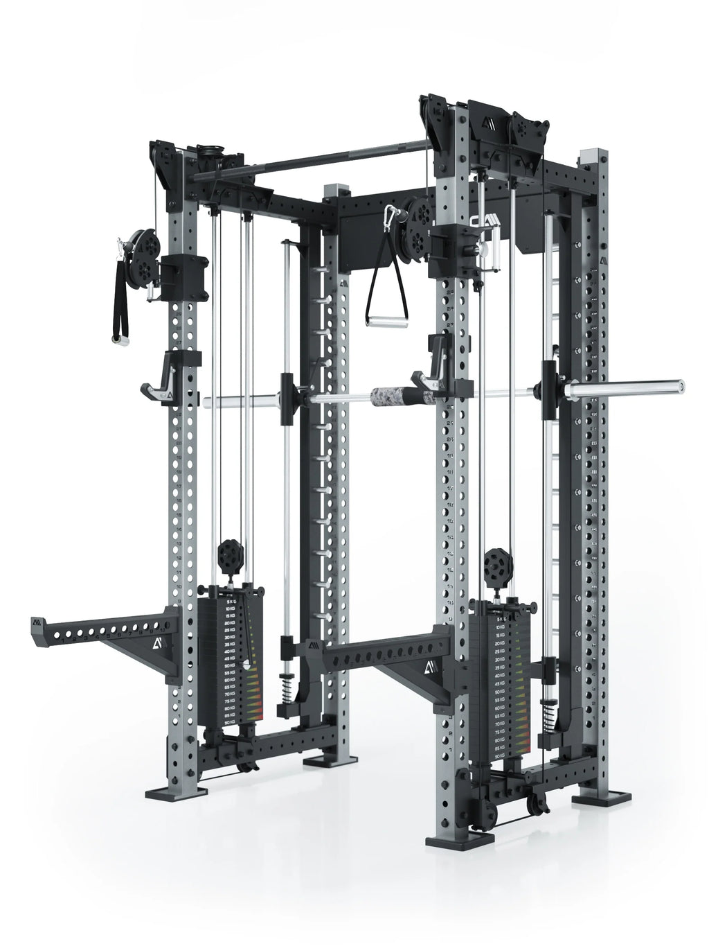 R8 Bradley Power Rack - Cage with Cable Pulley, Barbell Guide, Weight Stack, Pull-Up Bar