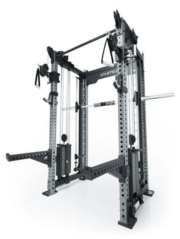 R8 Bradley Combat Medium made of Stainless Steel - Power Rack with dual cable pulley and 380 lb weight stacks