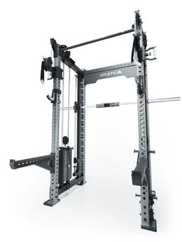 R8 Bradley Combat Medium made of Stainless Steel - Power Rack with Functional Trainer and 380 lb weight stacks